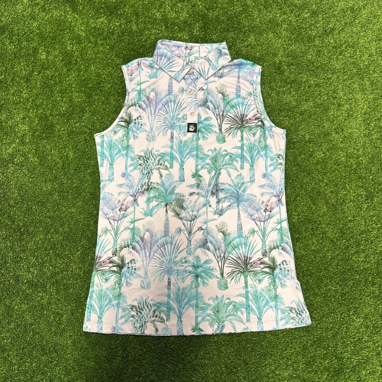 'Sunset Palms' Women's Sleeveless Performance Polo