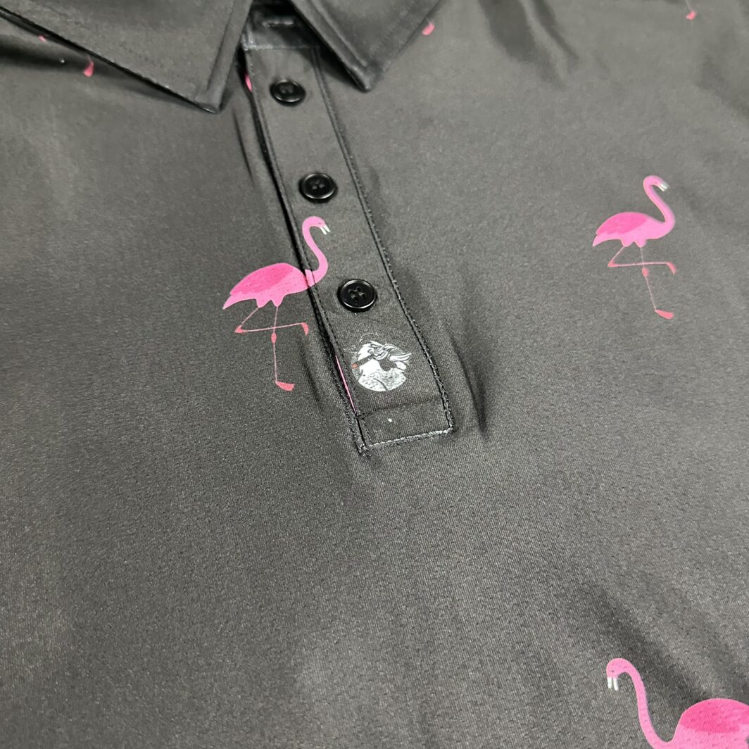 'Flamingo Fairway' Men's Performance Polo - Image 5