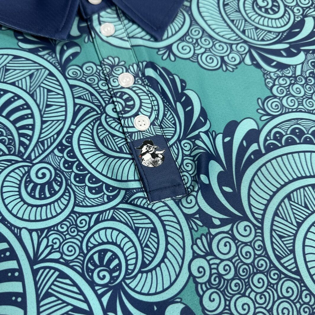 'Seafoam Spiral' Men's Performance Polo - Image 4