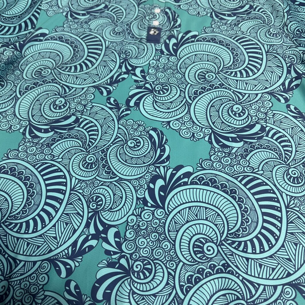 'Seafoam Spiral' Men's Performance Polo - Image 3